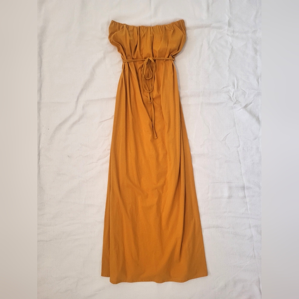 Zara Yellow Strapless Sundress Resort Wear
